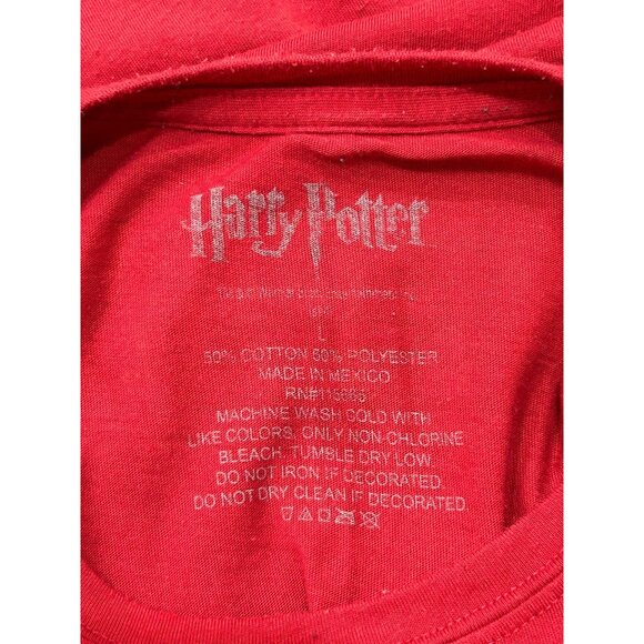 Harry Potter Gryffindor Red Gold Graphic Fitted T-Shirt Sz L - Picture 5 of 7